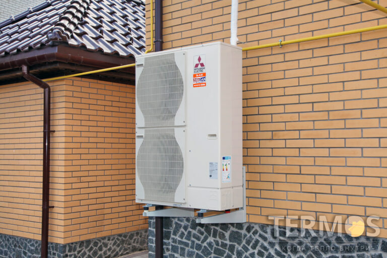 Дом 180 кв м. Тепловой насос ZUBADAN MITSUBISHI ELECTRIC (Япония) 14 кВт